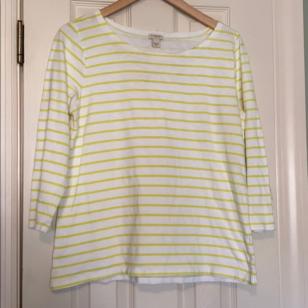 J Crew striped 3/4 sleeve boatneck shirt